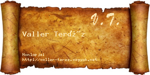 Valler Teréz névjegykártya